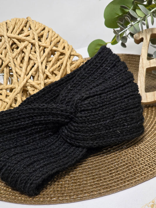 Nos Bandeaux Cache Oreille Torsadé Noir