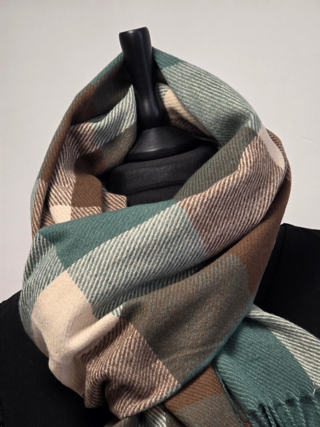 Echarpe Femme Tons Vert Maronné