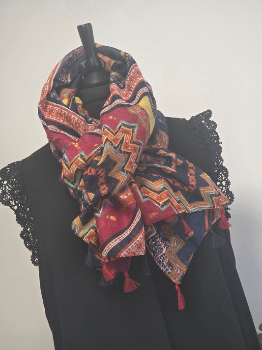 Foulard Bohème Tons Multicolore