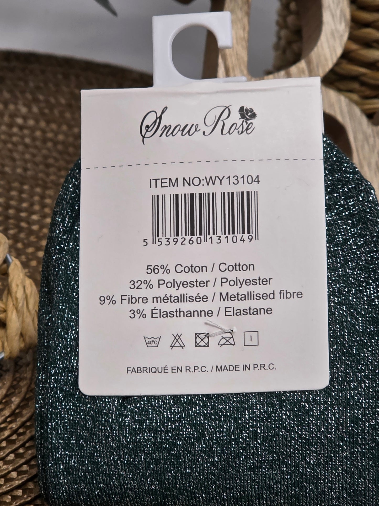 MARRAINE - Chaussette à Paillette Vert Foncé