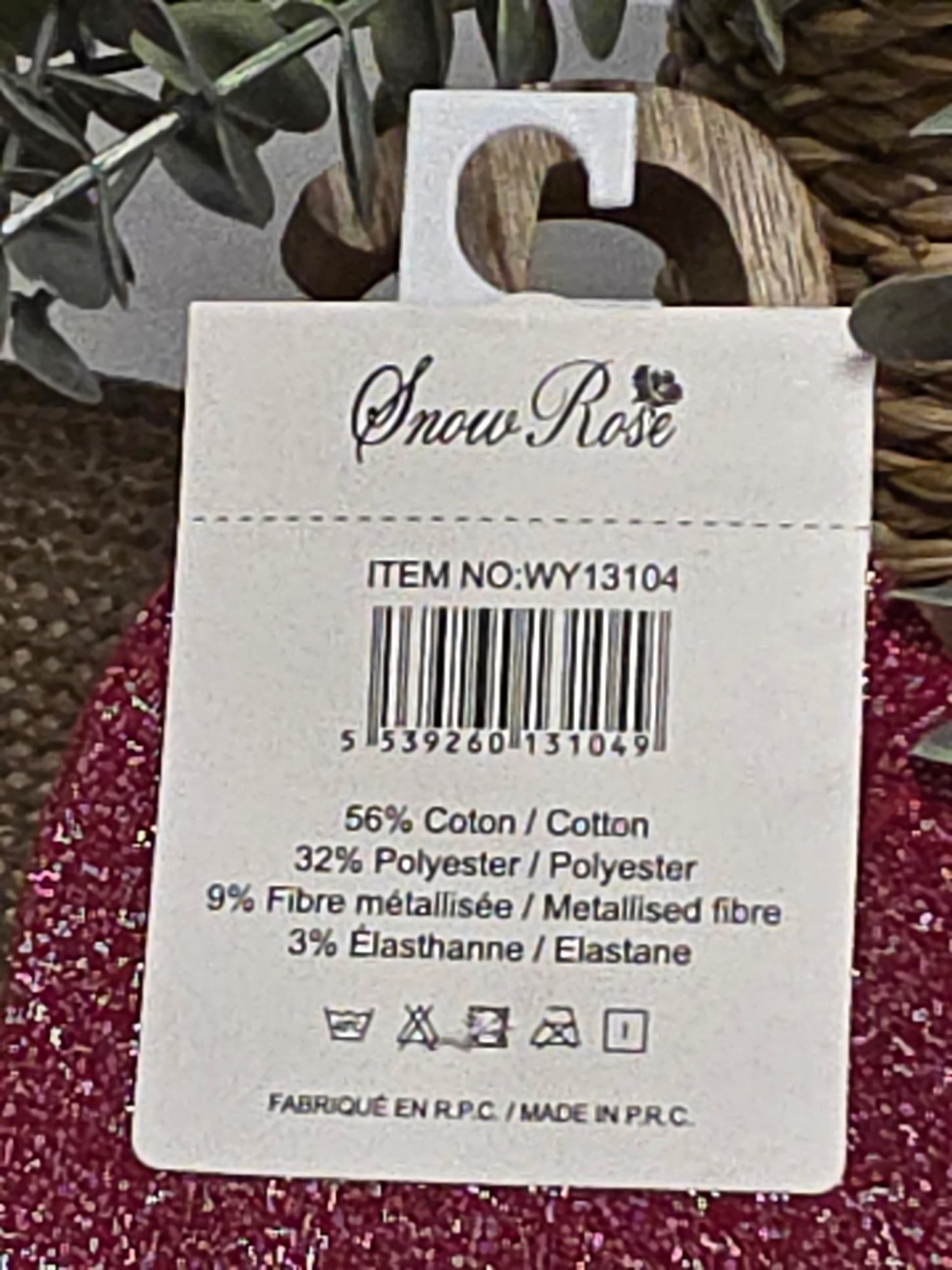 MARRAINE - Chaussette à Paillette Bordeaux