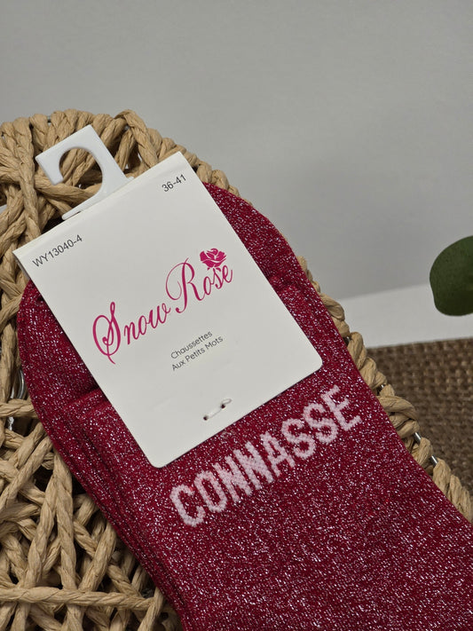 CONNASSE - Chaussette à Paillette Bordeaux