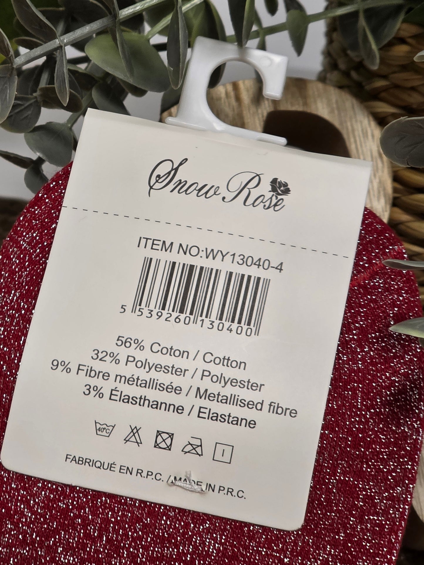 CONNASSE - Chaussette à Paillette Bordeaux