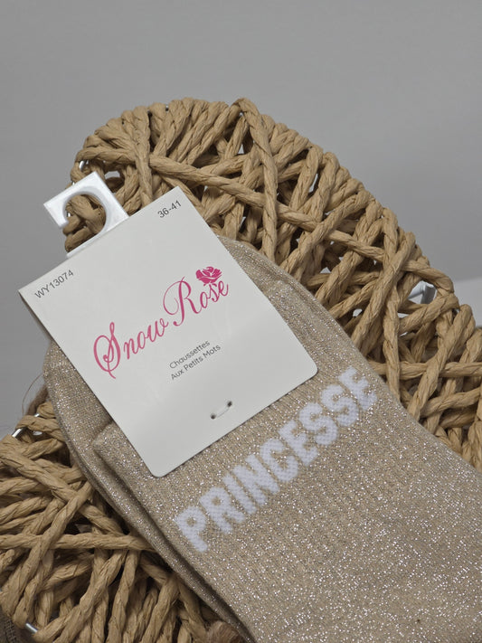 PRINCESSE - Chaussette à Paillette Beige
