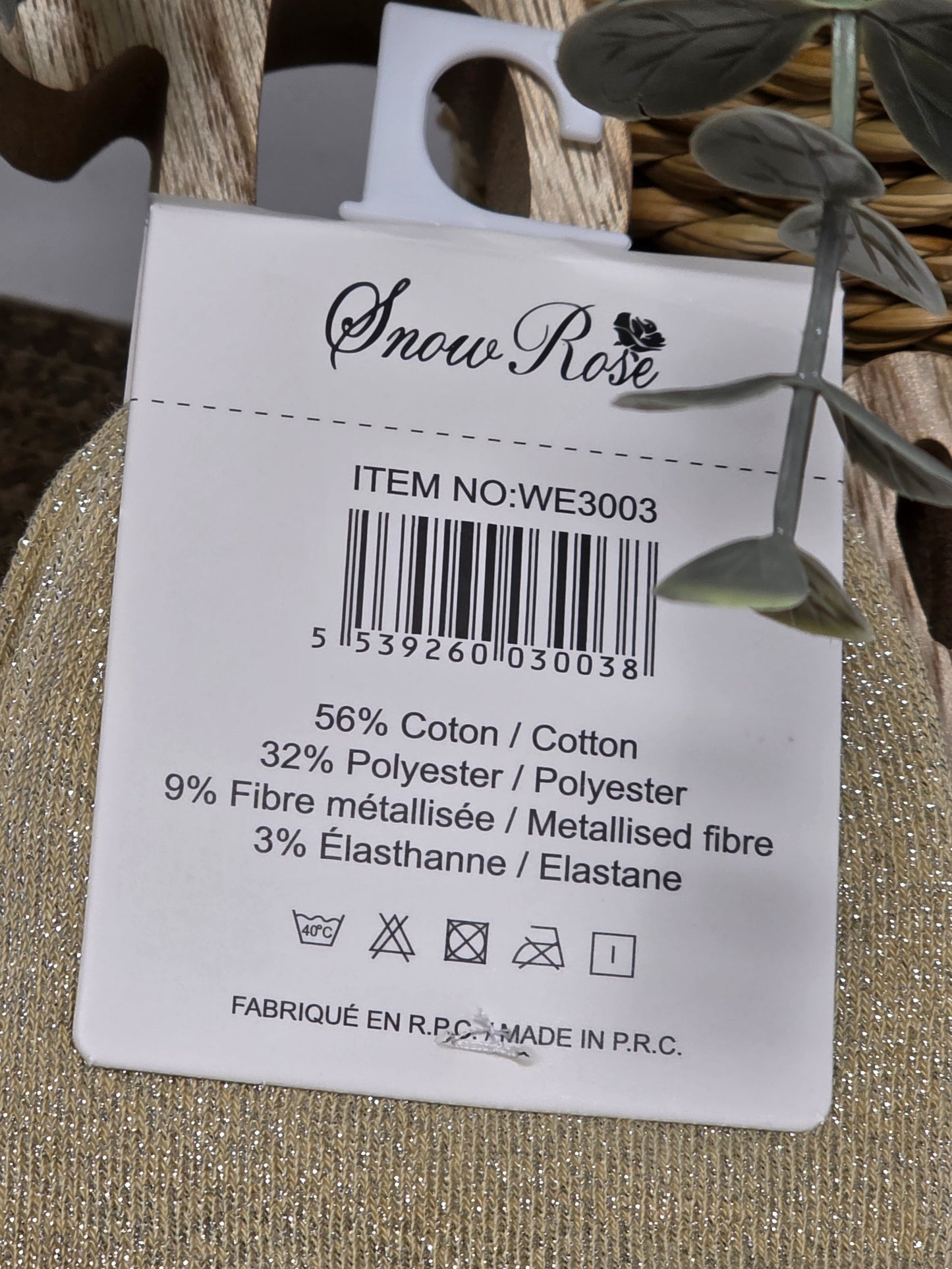 PRINCESSE - Chaussette à Paillette Enfant Beige Clair