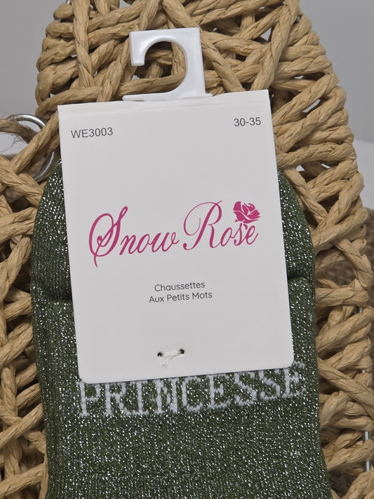 PRINCESSE - Chaussette à Paillette Enfant Vert