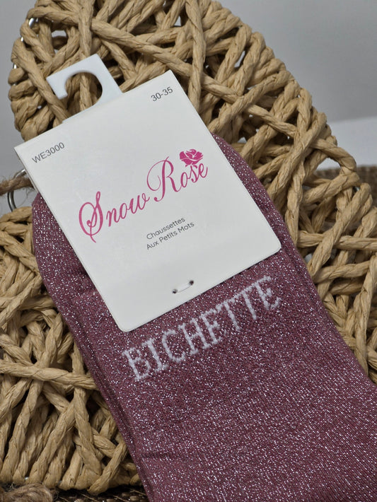 BICHETTE - Chaussette à Paillette Enfant Violine