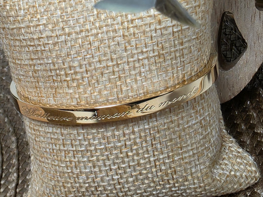 LES BRACELETS A MESSAGE " MEILLEURE MAMAN DU MONDE " Doré