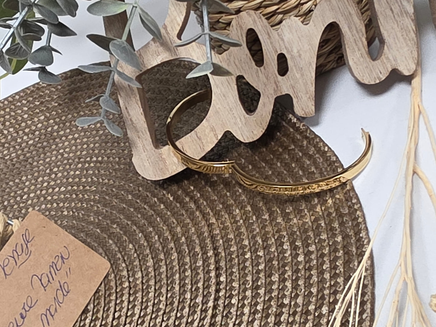 LES BRACELETS A MESSAGE " MEILLEURE MAMAN DU MONDE " Doré