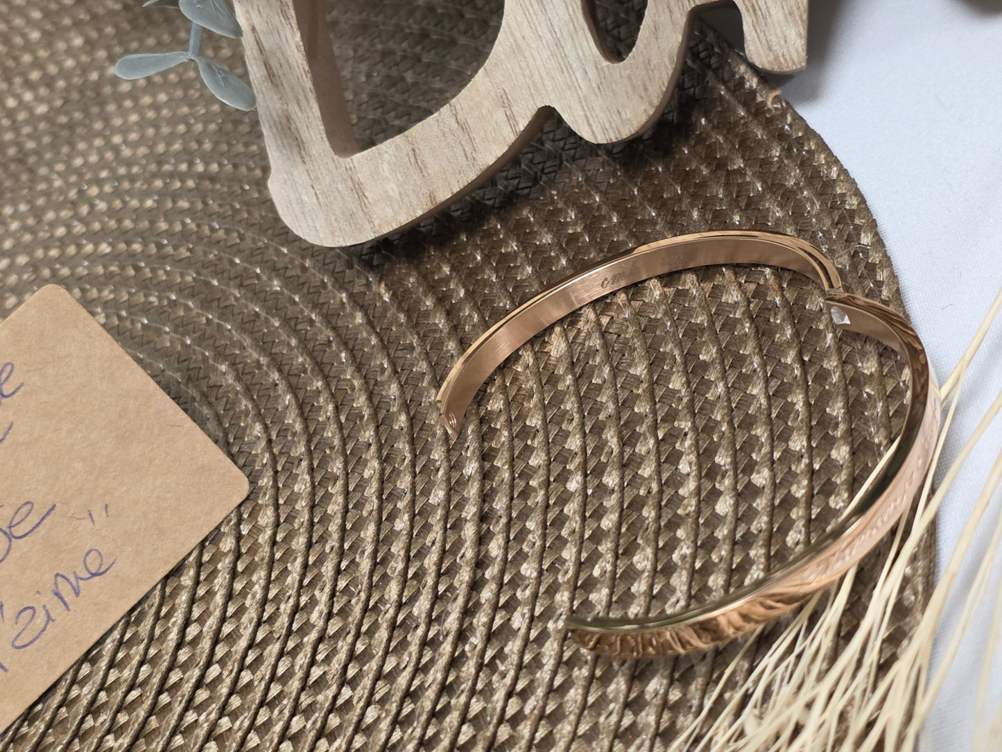 LES BRACELETS A MESSAGE " MAMAN JE T'AIME " Cuivré