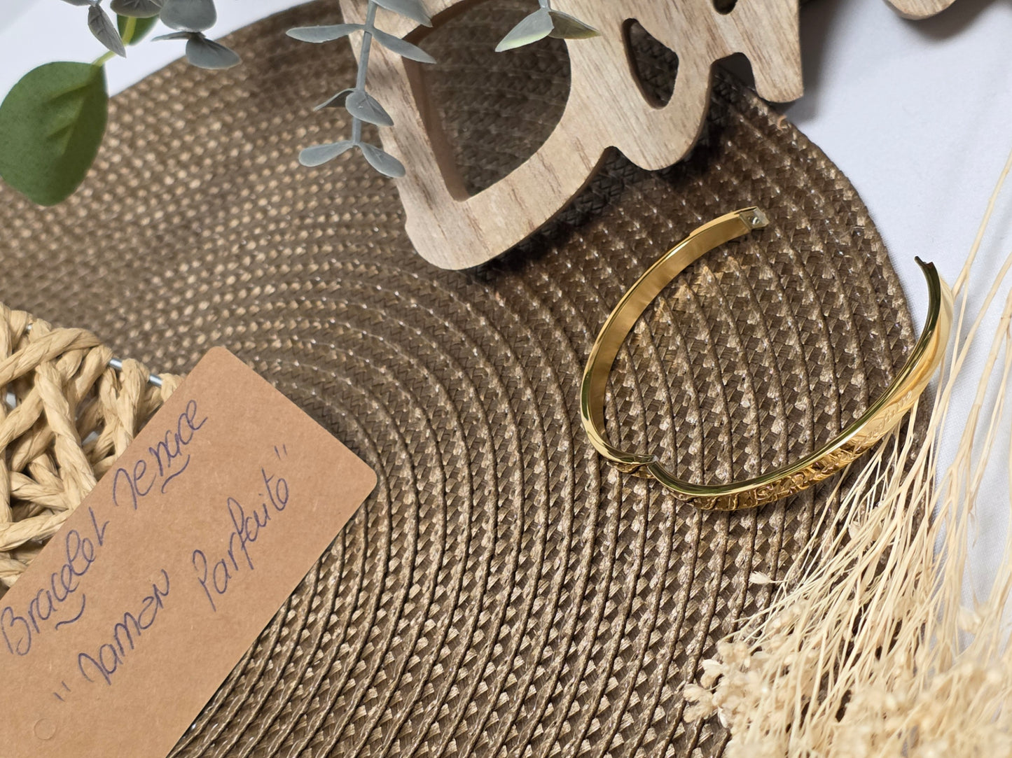 LES BRACELETS A MESSAGE " MAMAN PARFAITE " Doré