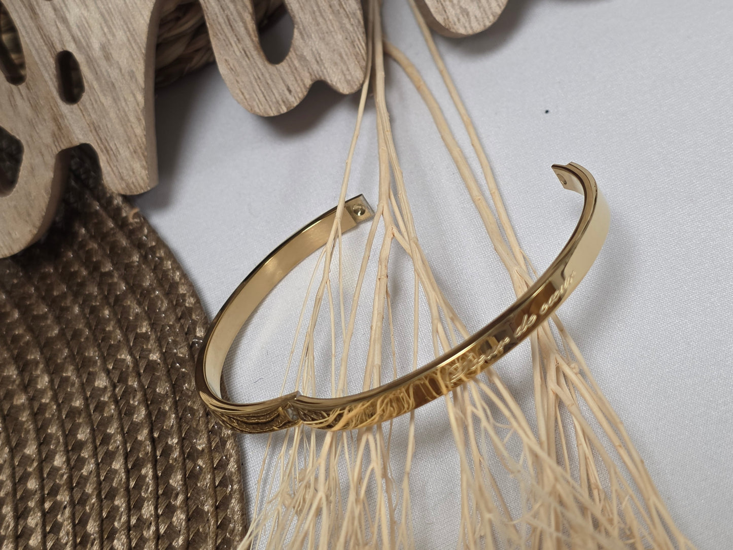 LES BRACELETS A MESSAGE " SOEUR DE COEUR " Doré