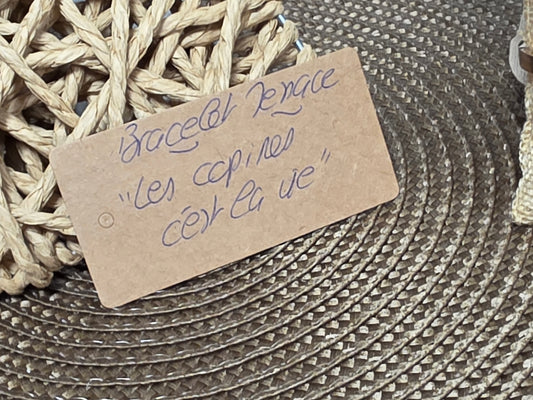 LES BRACELETS A MESSAGE " LES COPINES C'EST LA VIE " Cuivré