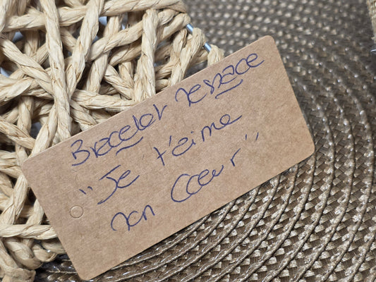 LES BRACELETS A MESSAGE " JE T'AIME MON COEUR " Argenté