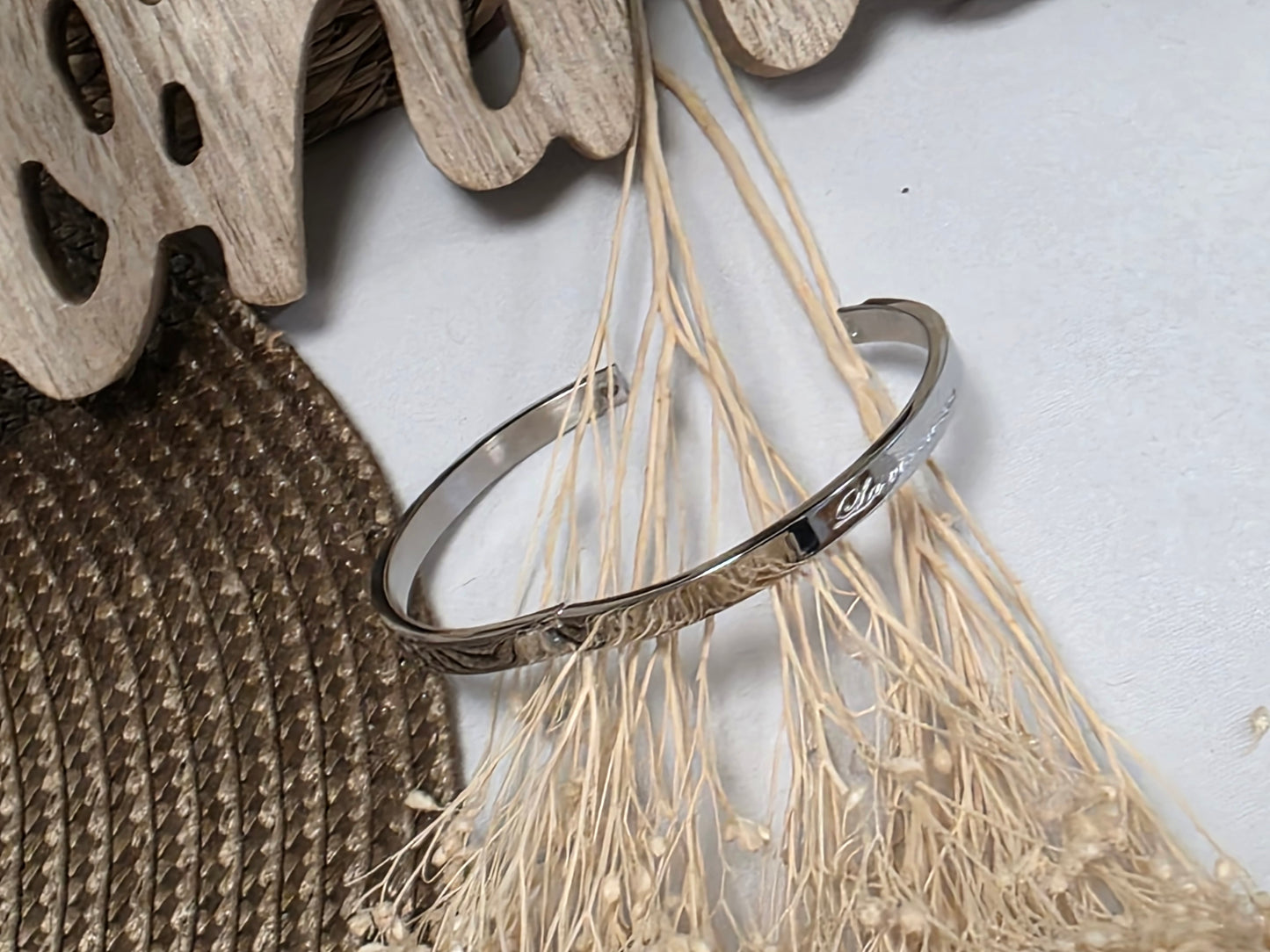 LES BRACELETS A MESSAGE " LA VIE EN ROSE " Argenté