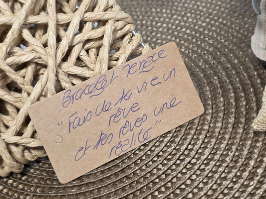 LES BRACELETS A MESSAGE " FAIS DE TA VIE UN REVE ET TES REVES UNE REALITE " Argenté