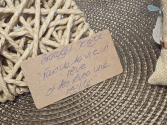 LES BRACELETS A MESSAGE " FAIS DE TA VIE UN REVE ET TES REVES UNE REALITE " Cuivré