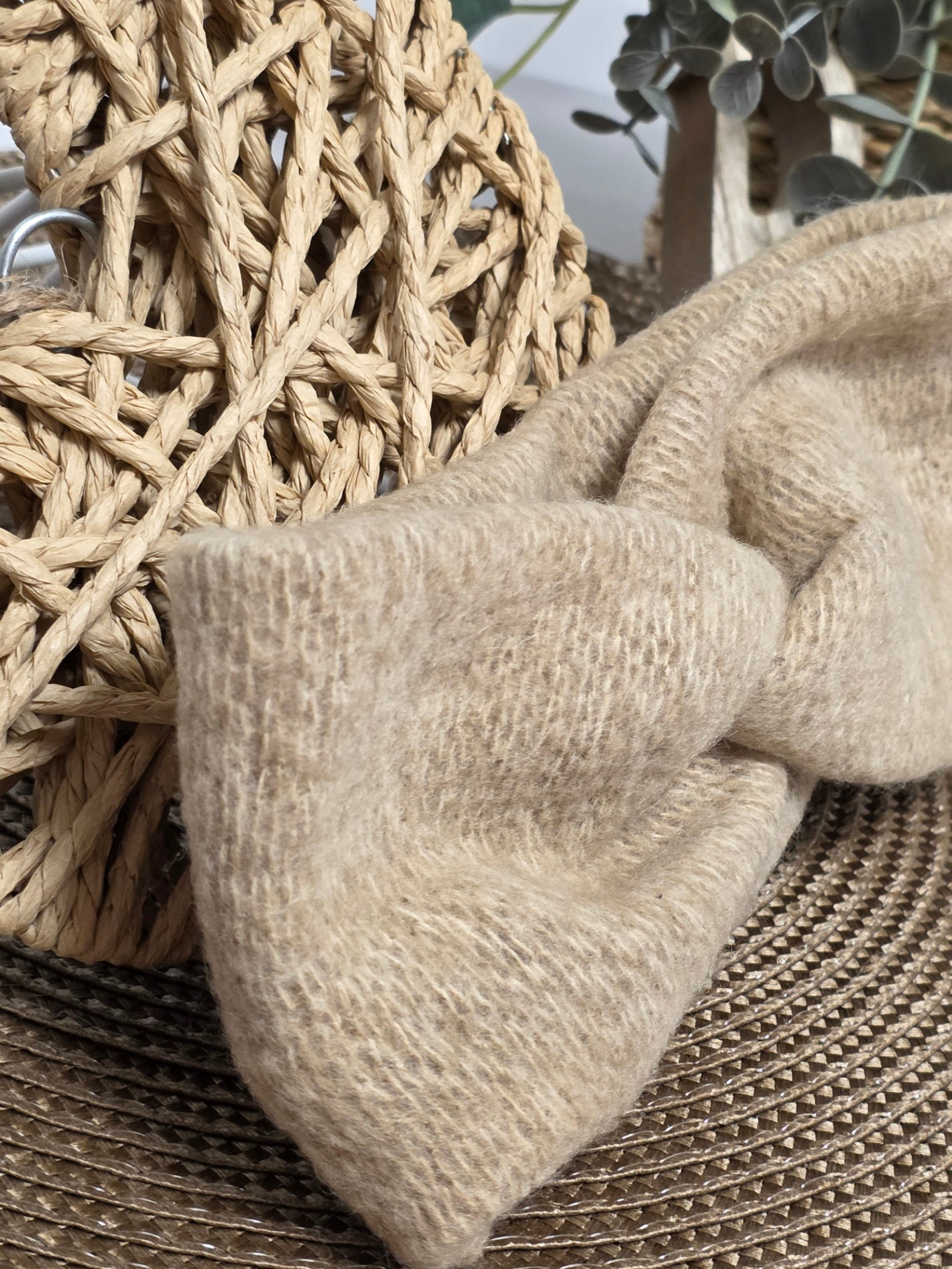 Nos Bandeaux Cache Oreille Flanelle Beige Taupe