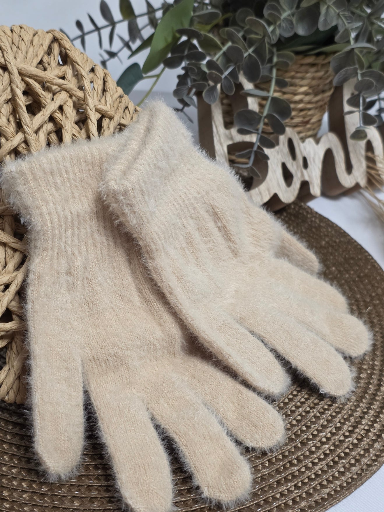 Nos Gants en Laine Femme Beige