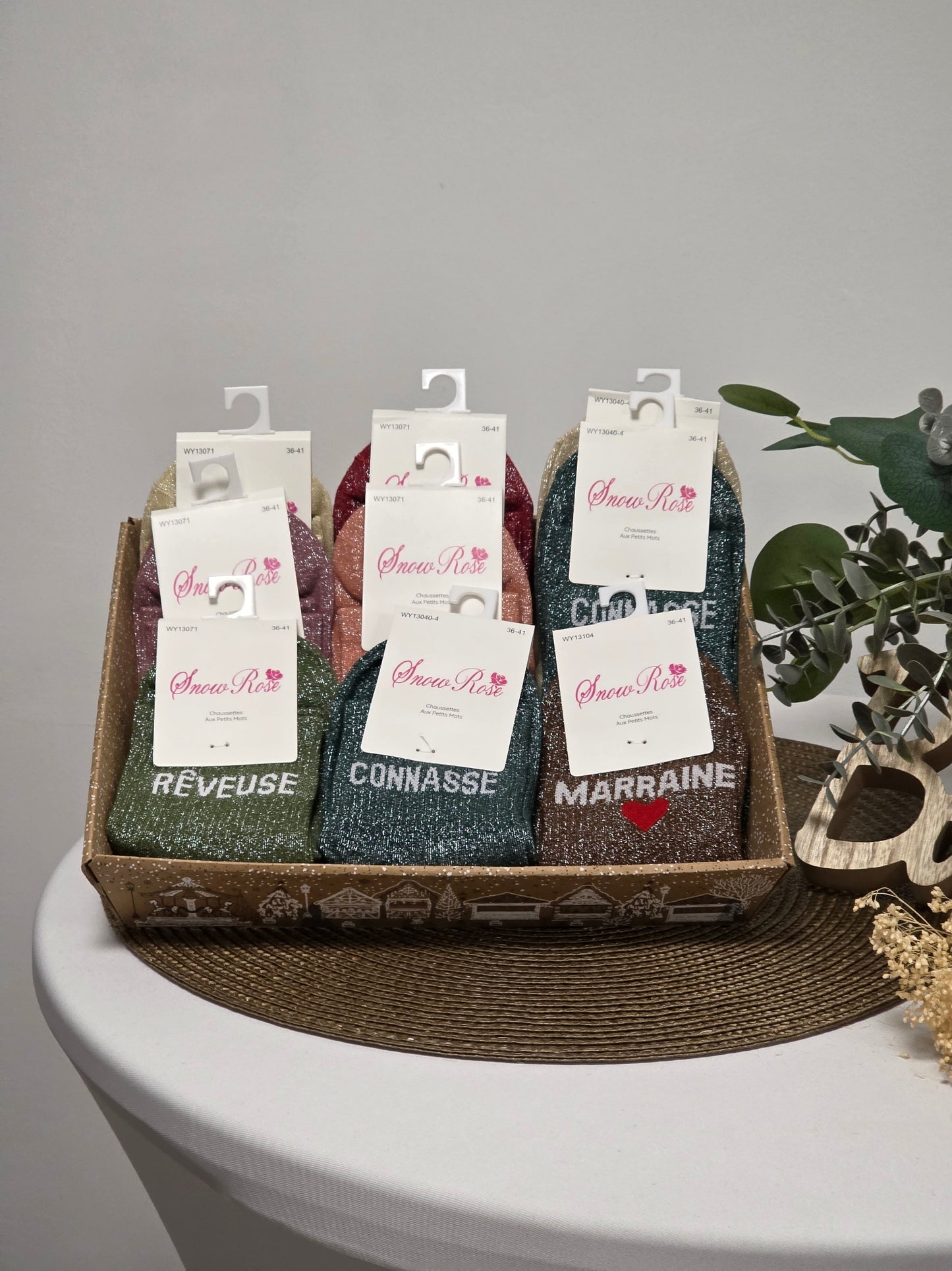 Box Cadeau - Lot de 9 Chaussettes à Paillettes à Composer !