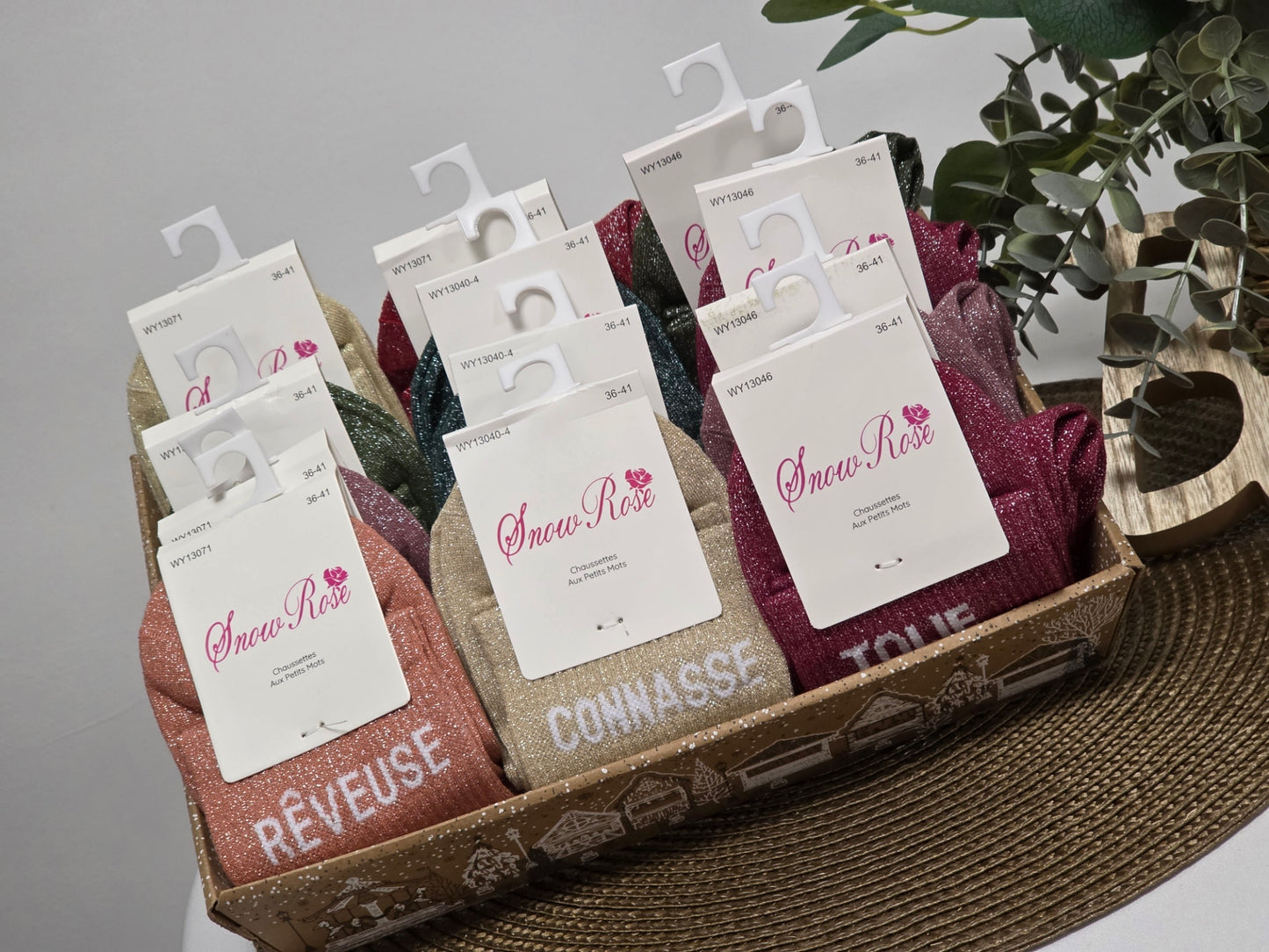 Box Cadeau - Lot de 12 Chaussettes à Paillettes à Composer !