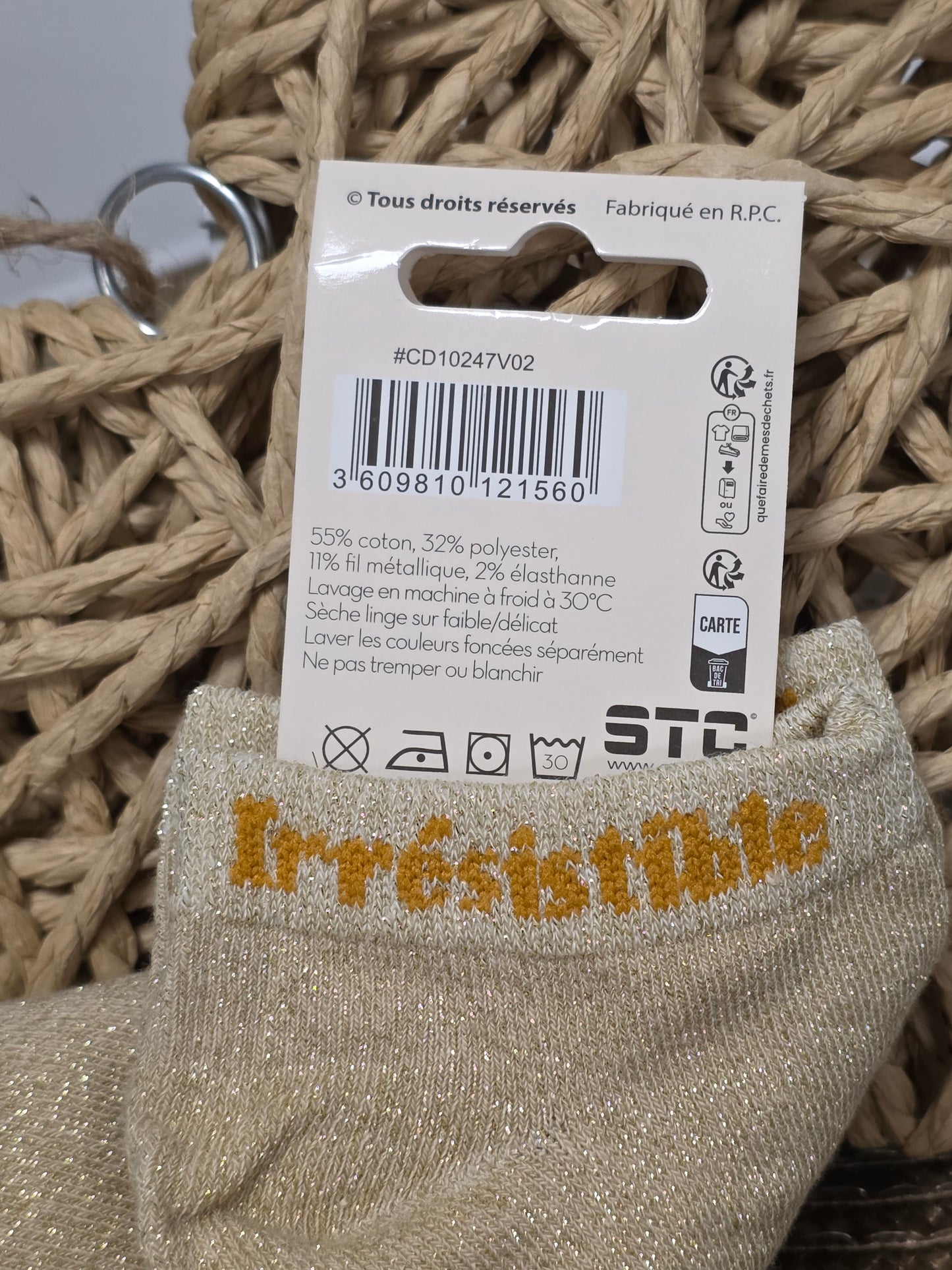 IRRESISTIBLE - Socquette à Paillette Beige