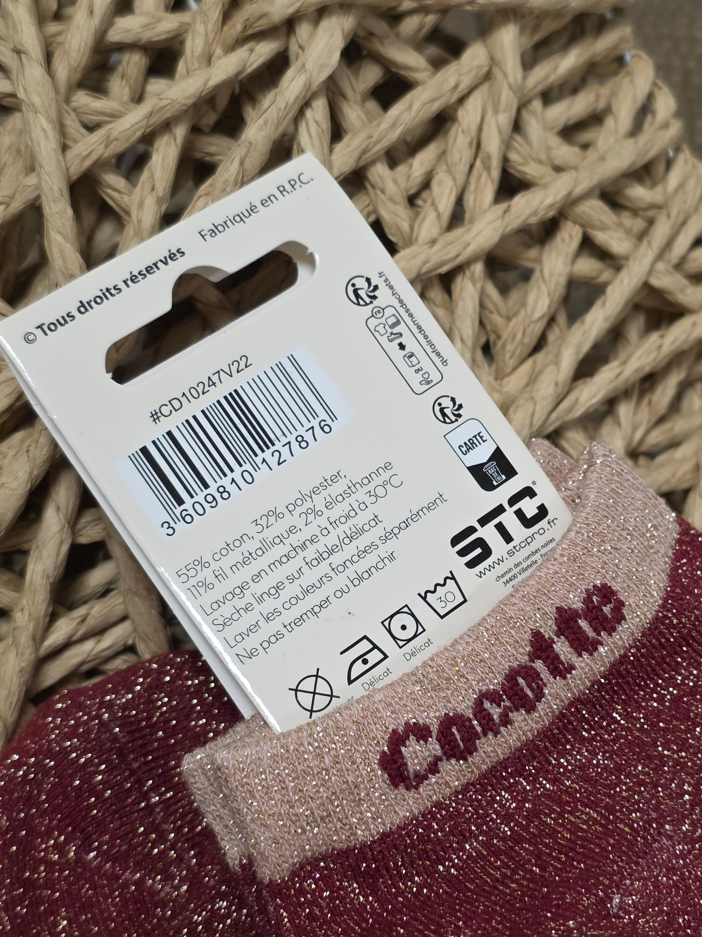 COCOTTE - Socquette à Paillette Bordeaux