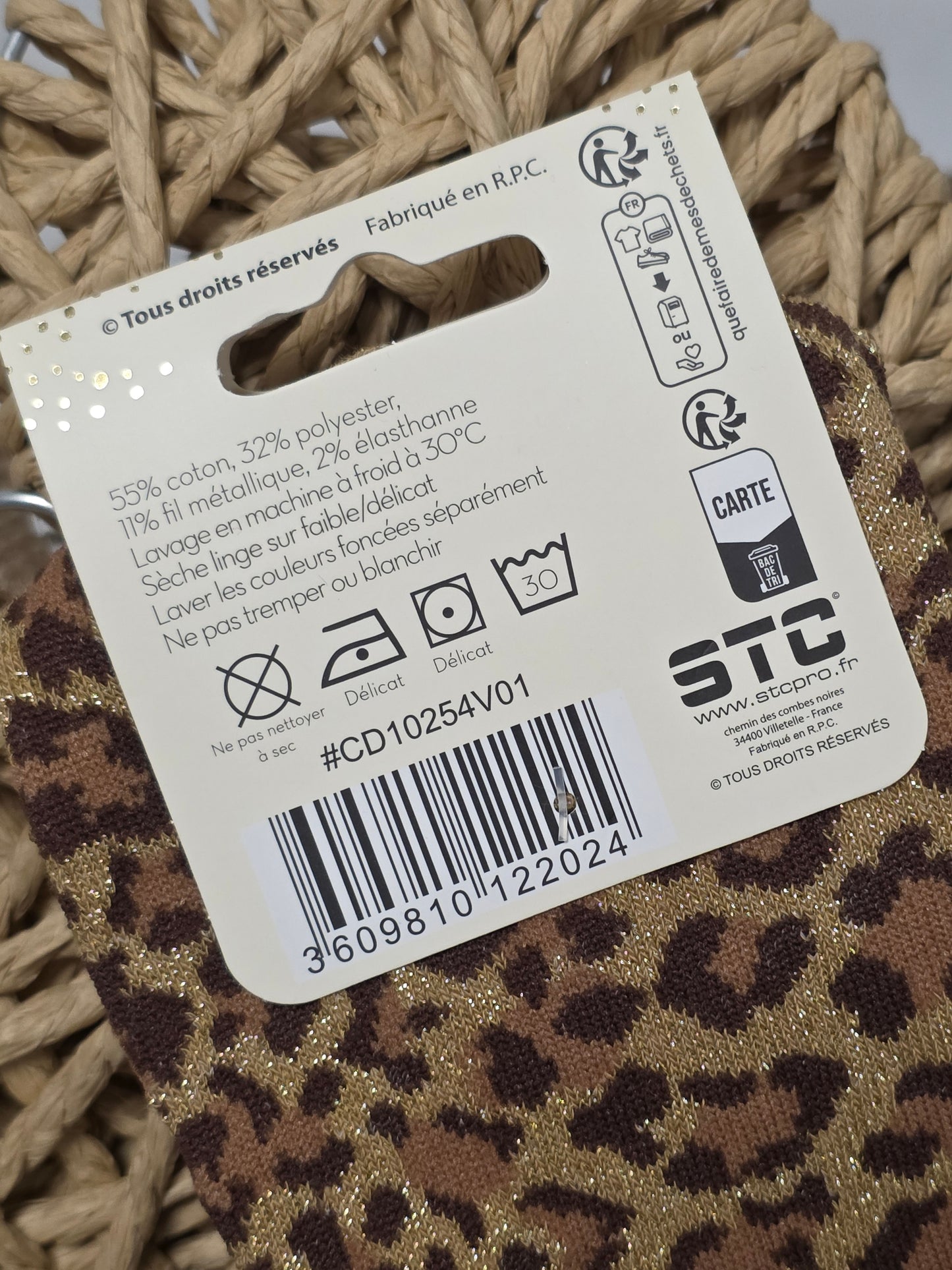 FELINE - Chaussette à Paillette Léopard