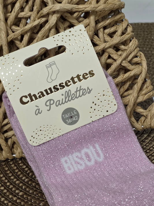 BISOU - Chaussette à Paillette Violet