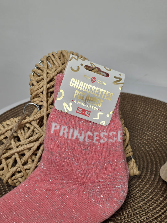 PRINCESSE - Chaussette Polaire à Paillette