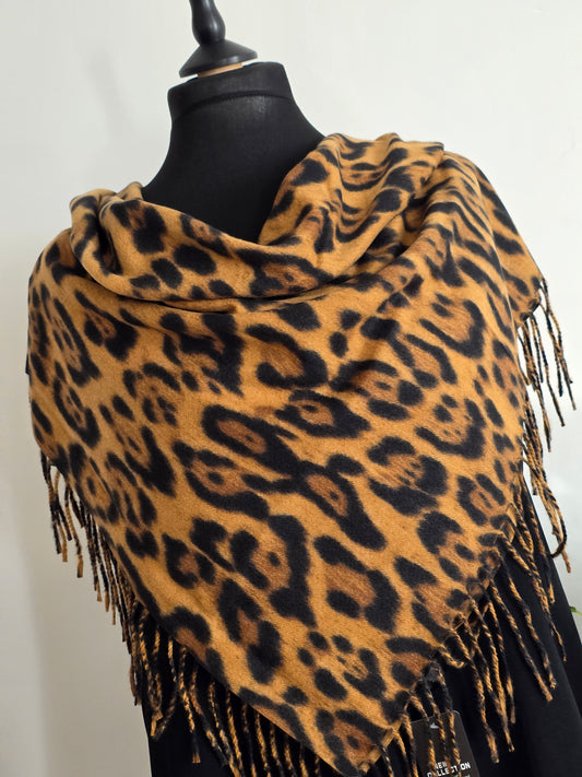 🧣Echarpe Carrée Femme Automne Hiver imprimé Léopard🧣