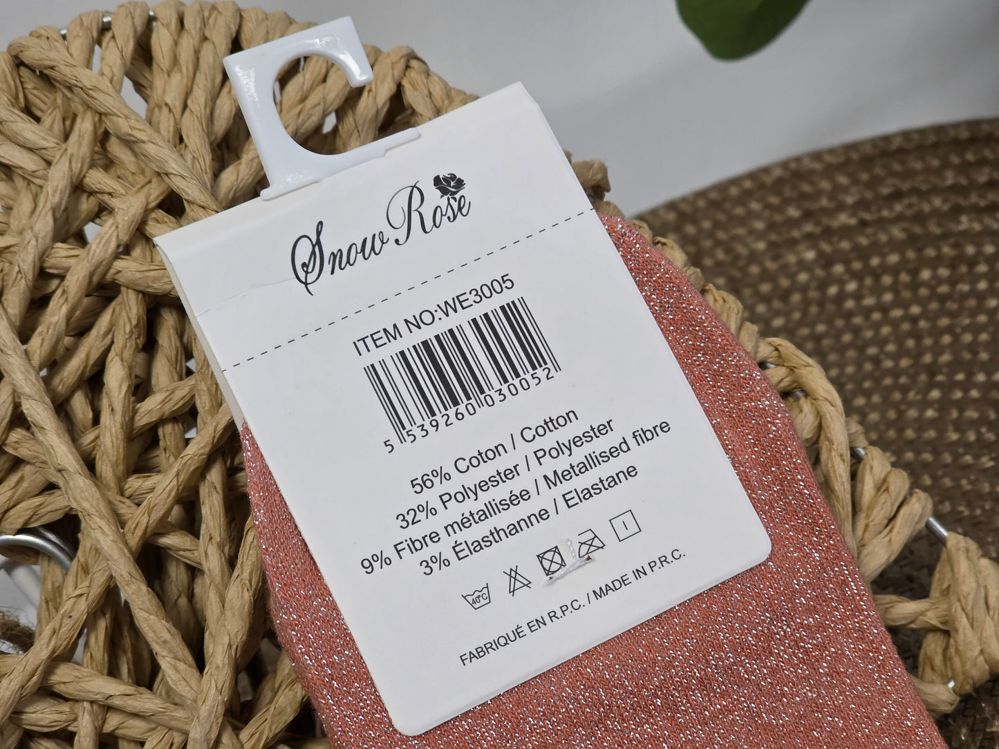 REVEUSE - Chaussette à Paillette Enfant Corail Foncé