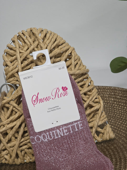 COQUINETTE - Chaussette à Paillette Enfant Violine