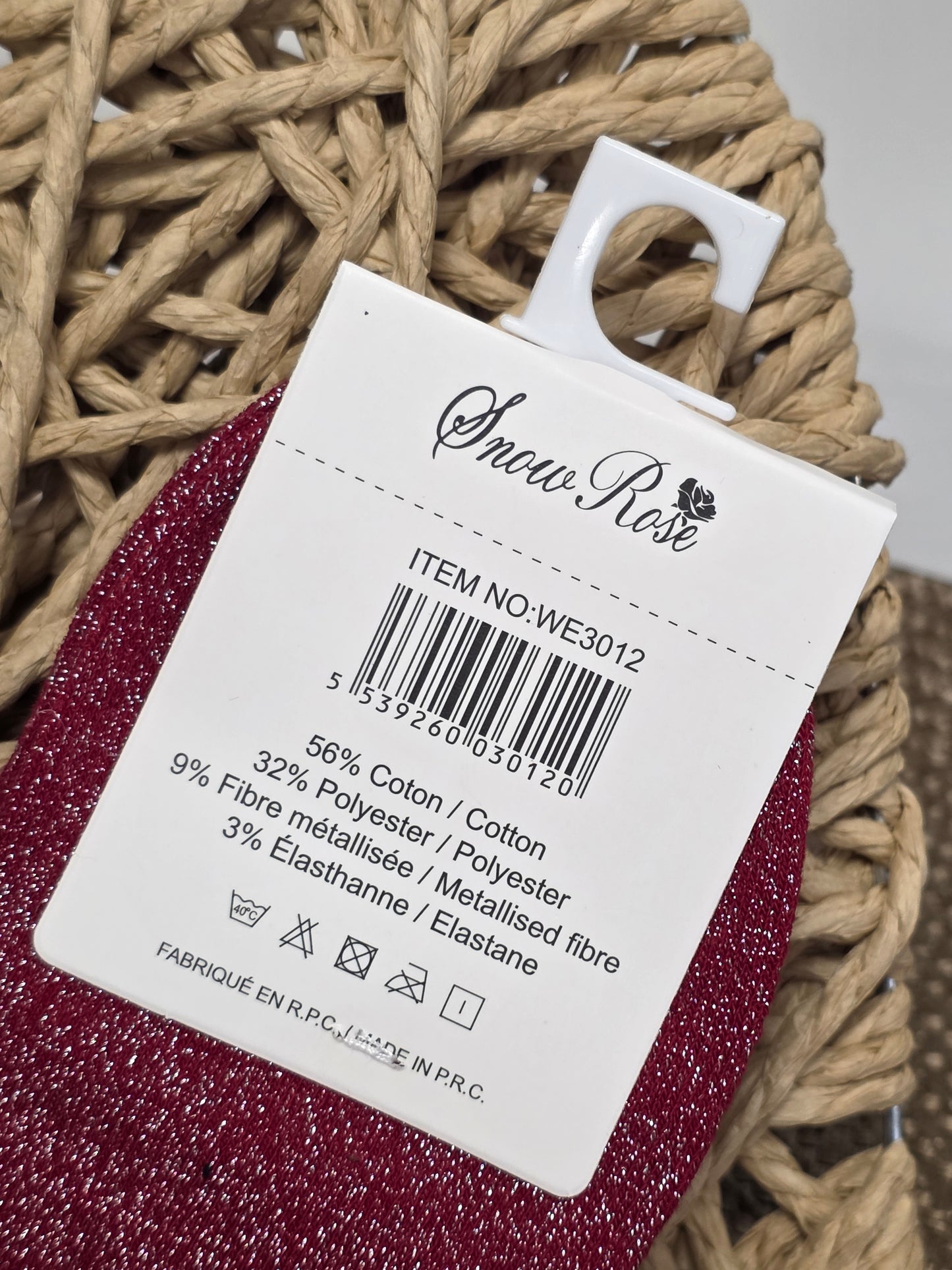 COQUINETTE - Chaussette à Paillette Enfant Rouge Foncé