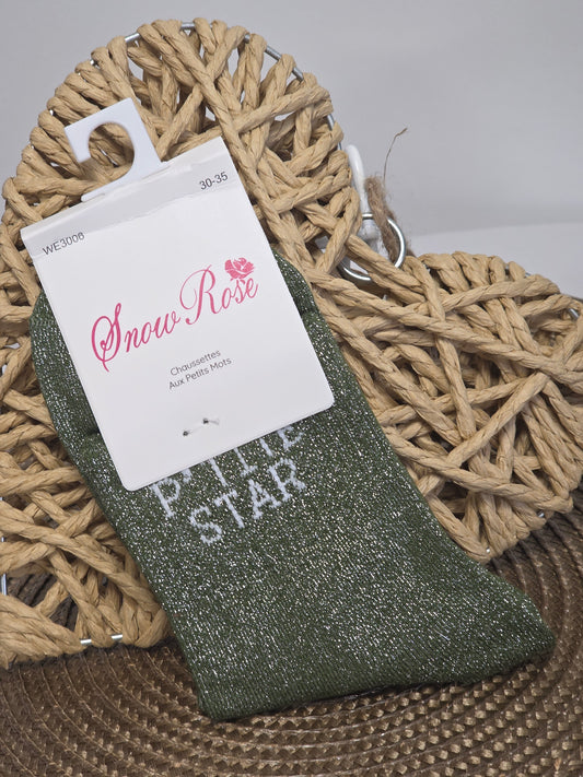 P'TITE STAR - Chaussette à Paillette Enfant Vert