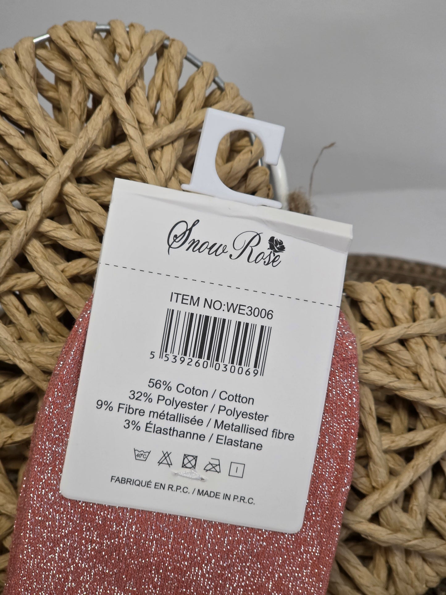 P'TITE STAR - Chaussette à Paillette Enfant Corail Foncé
