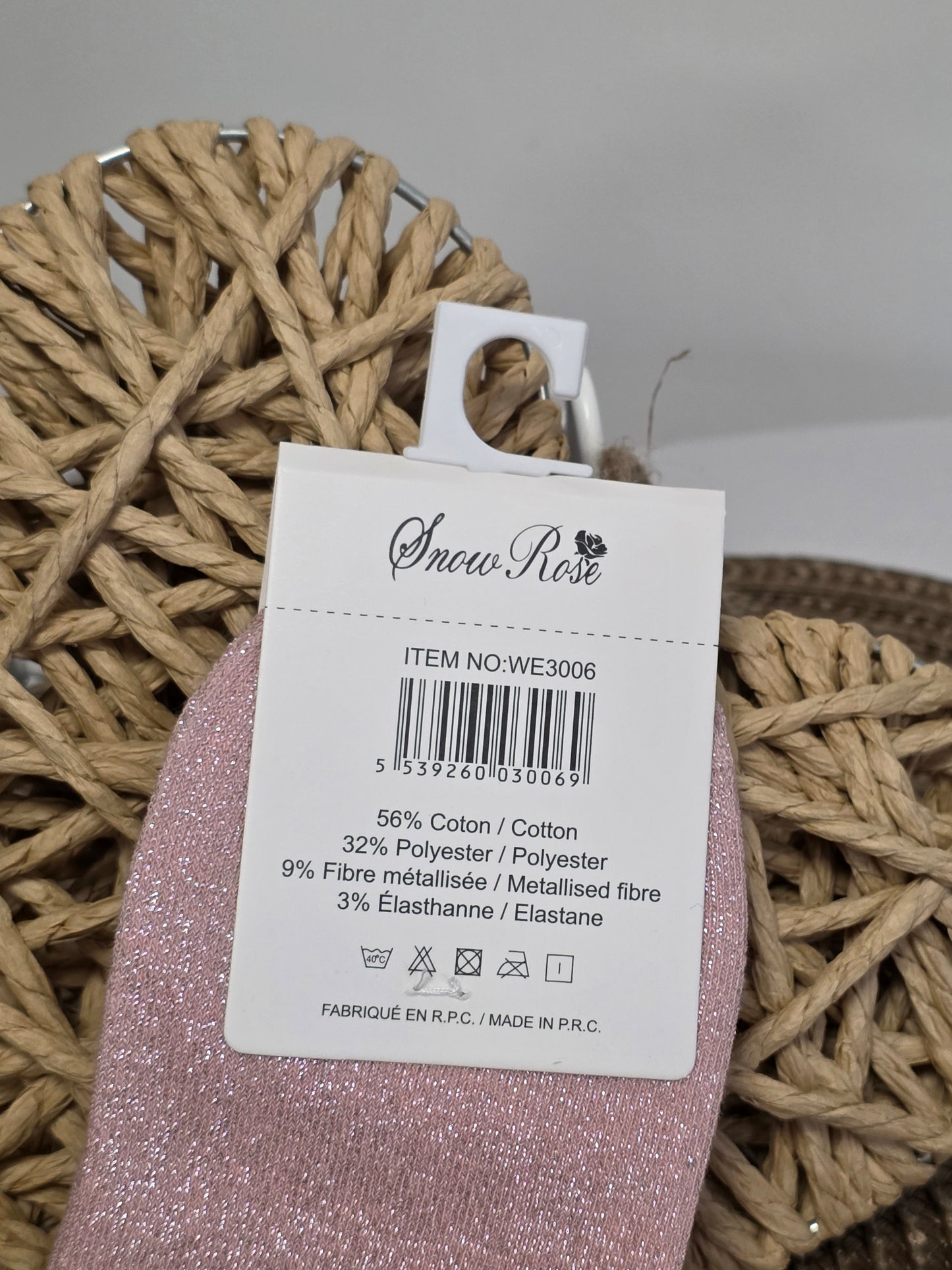 P'TITE STAR - Chaussette à Paillette Enfant Rose Clair