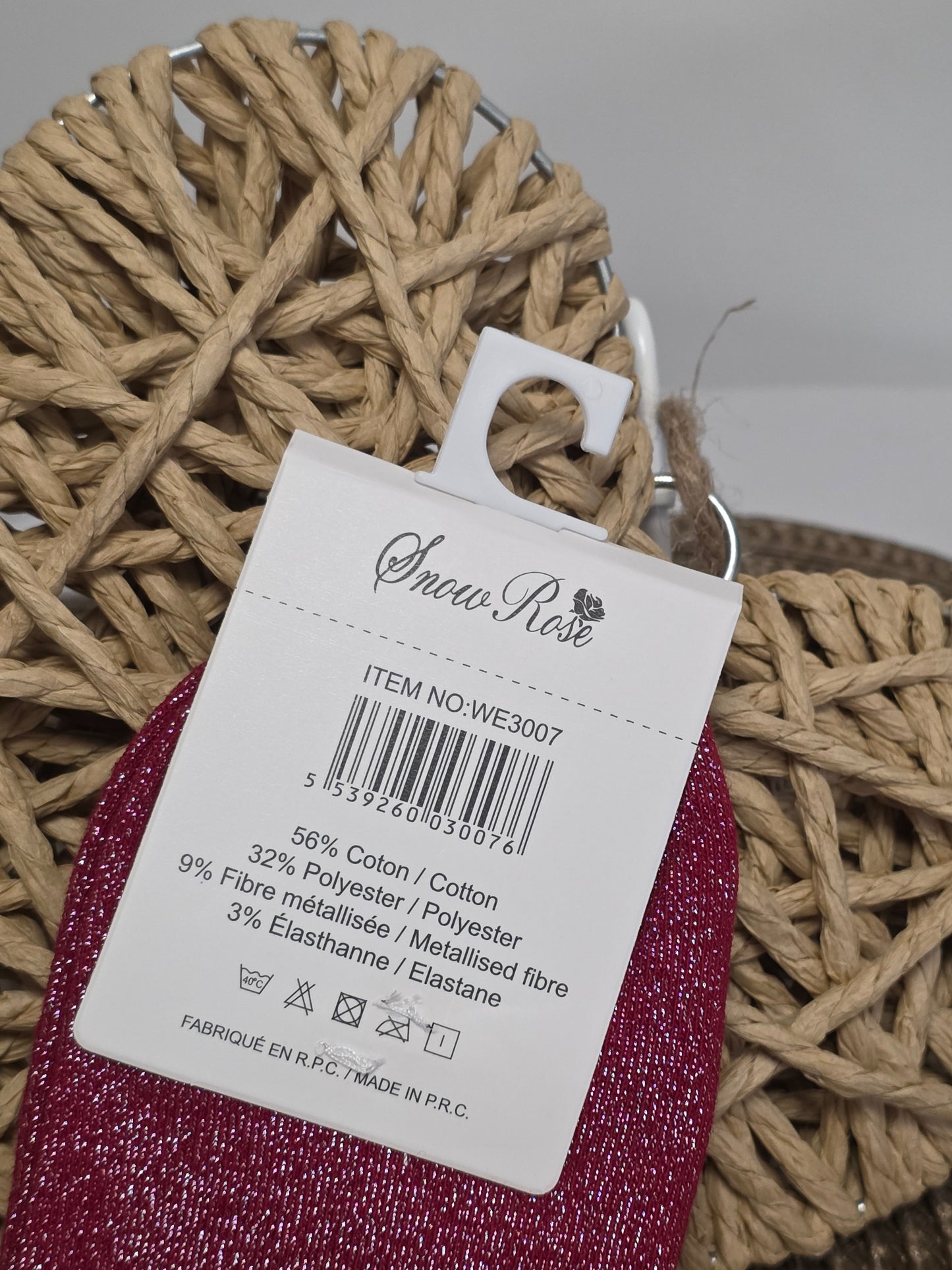 PETITE ETOILE - Chaussette à Paillette Enfant Rouge Foncé