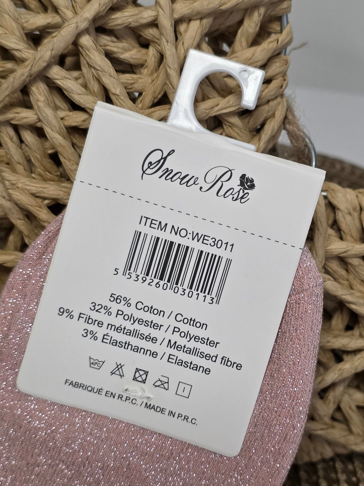 POULETTE - Chaussette à Paillette Enfant Rose Clair
