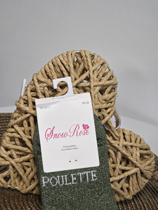 POULETTE - Chaussette à Paillette Enfant Vert