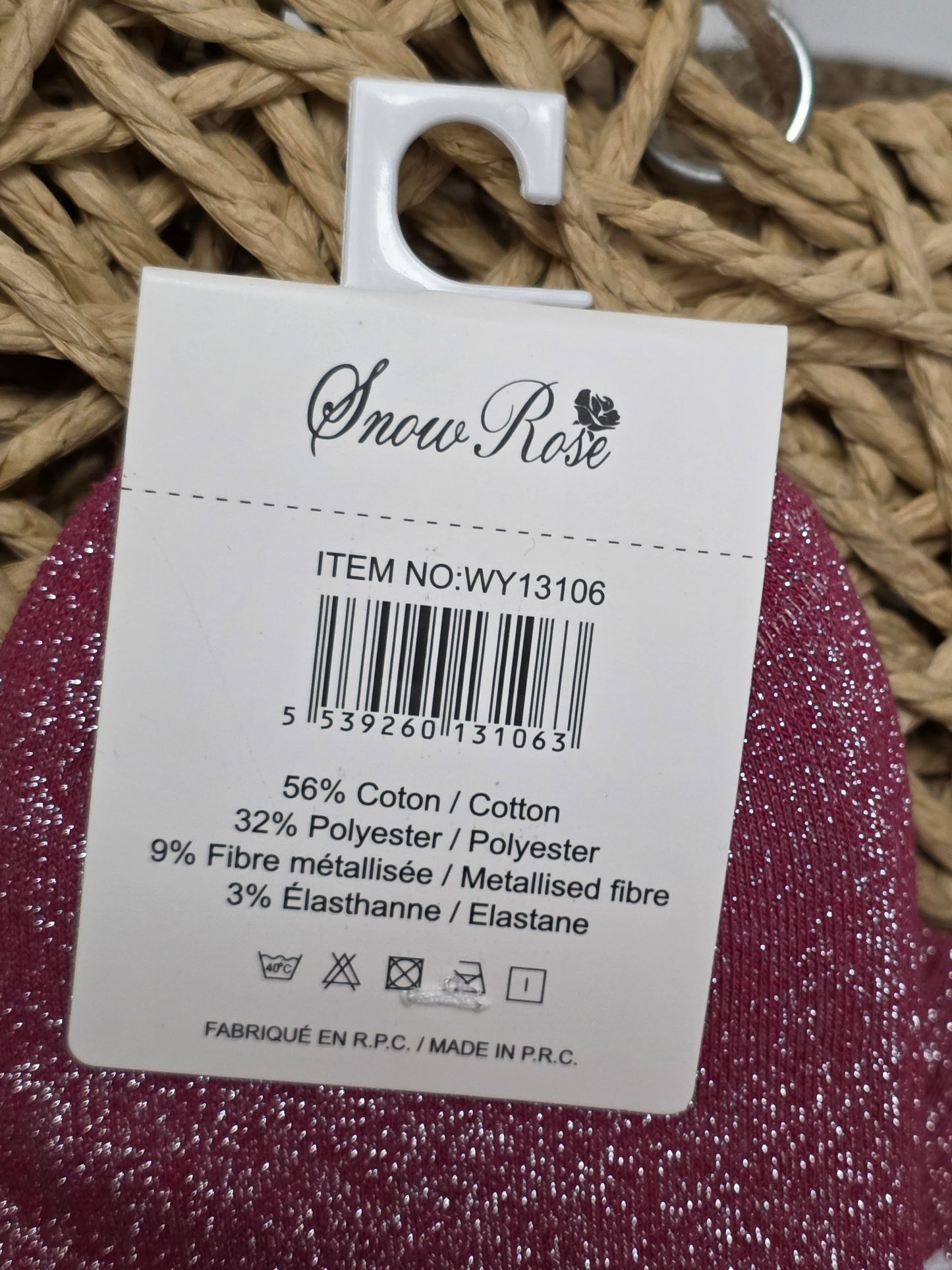 BONJOUR BOMBASSE - Chaussette à Paillette Duo Rouge Grenat