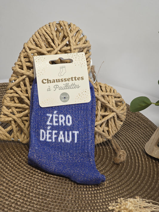 ZERO DEFAUT - Chaussette à Paillette Bleu