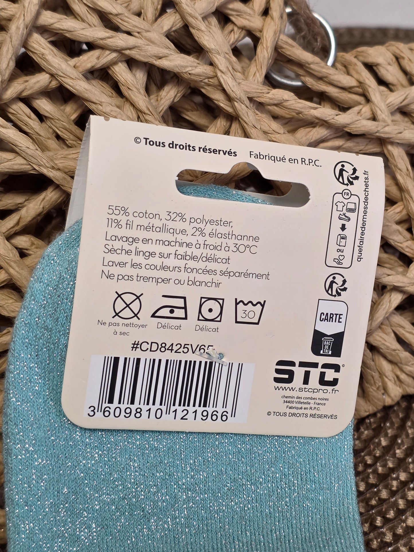 AMBITIEUSE - Chaussette à Paillette Turquoise