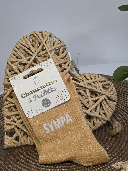 SYMPA - Chaussette à Paillette Camel