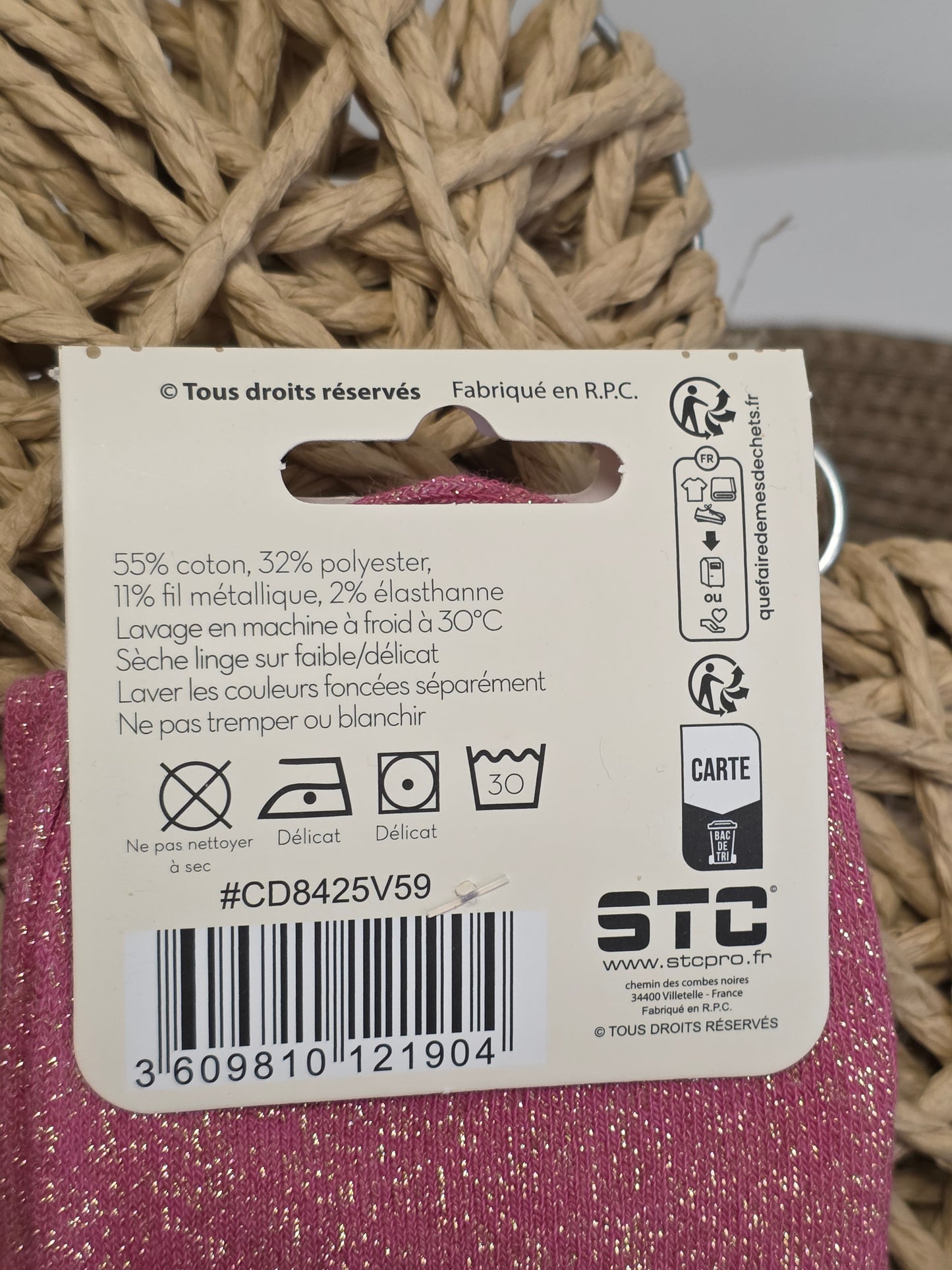 CHARMEUSE - Chaussette à Paillette Rose