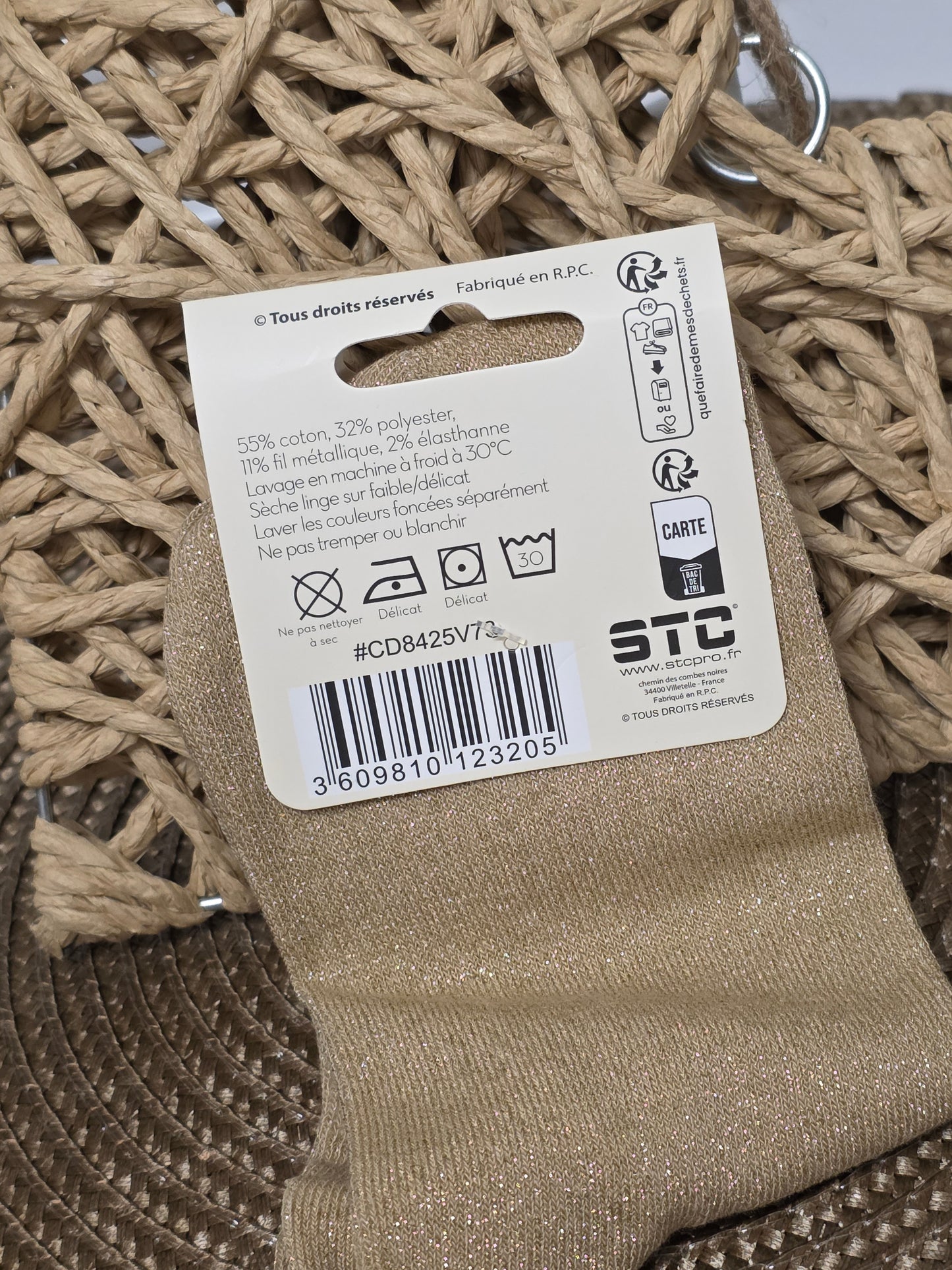 RELOU - Chaussette à Paillette Camel