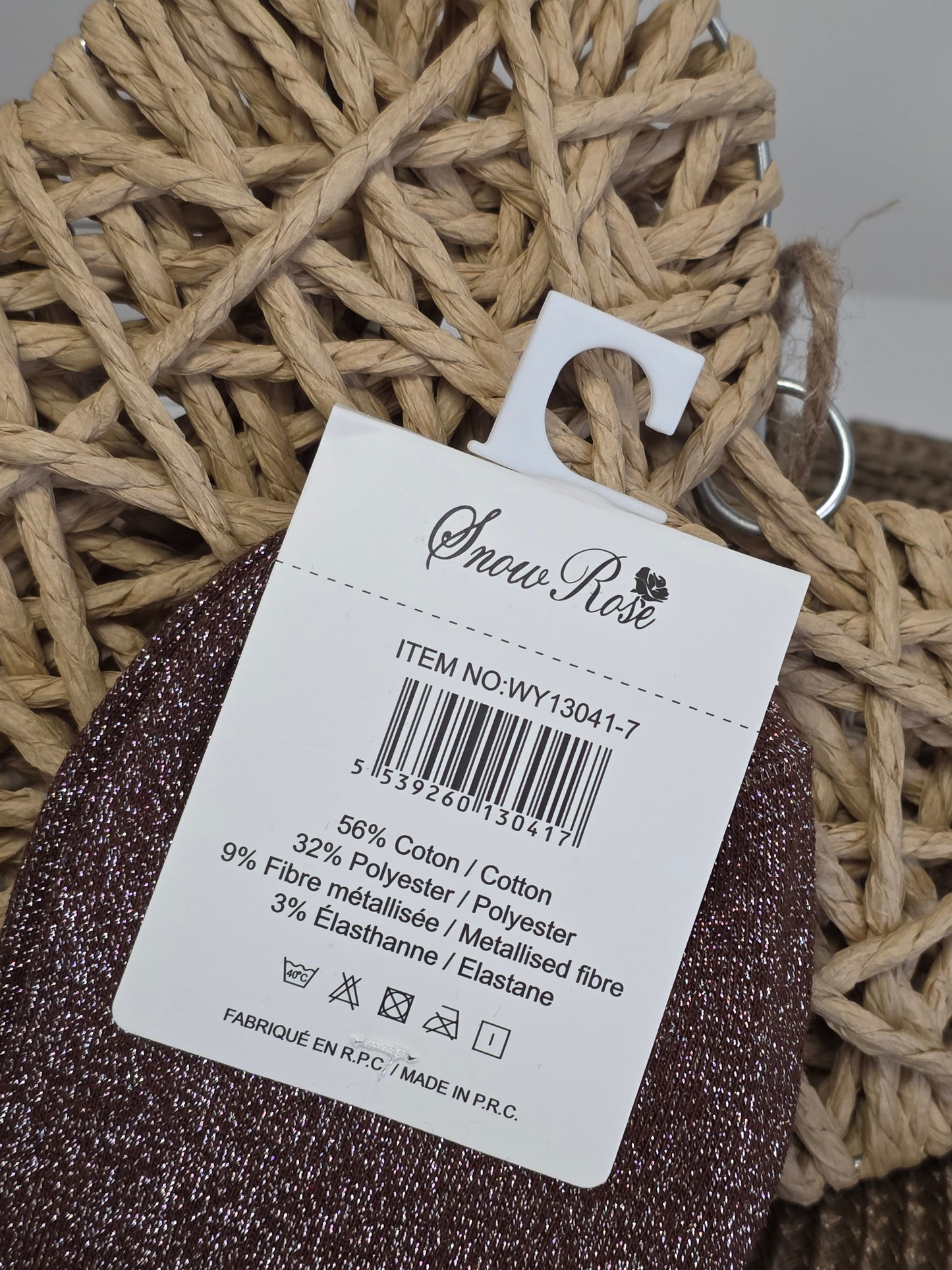 ANTI CONNARDS - Chaussette à Paillette Marron