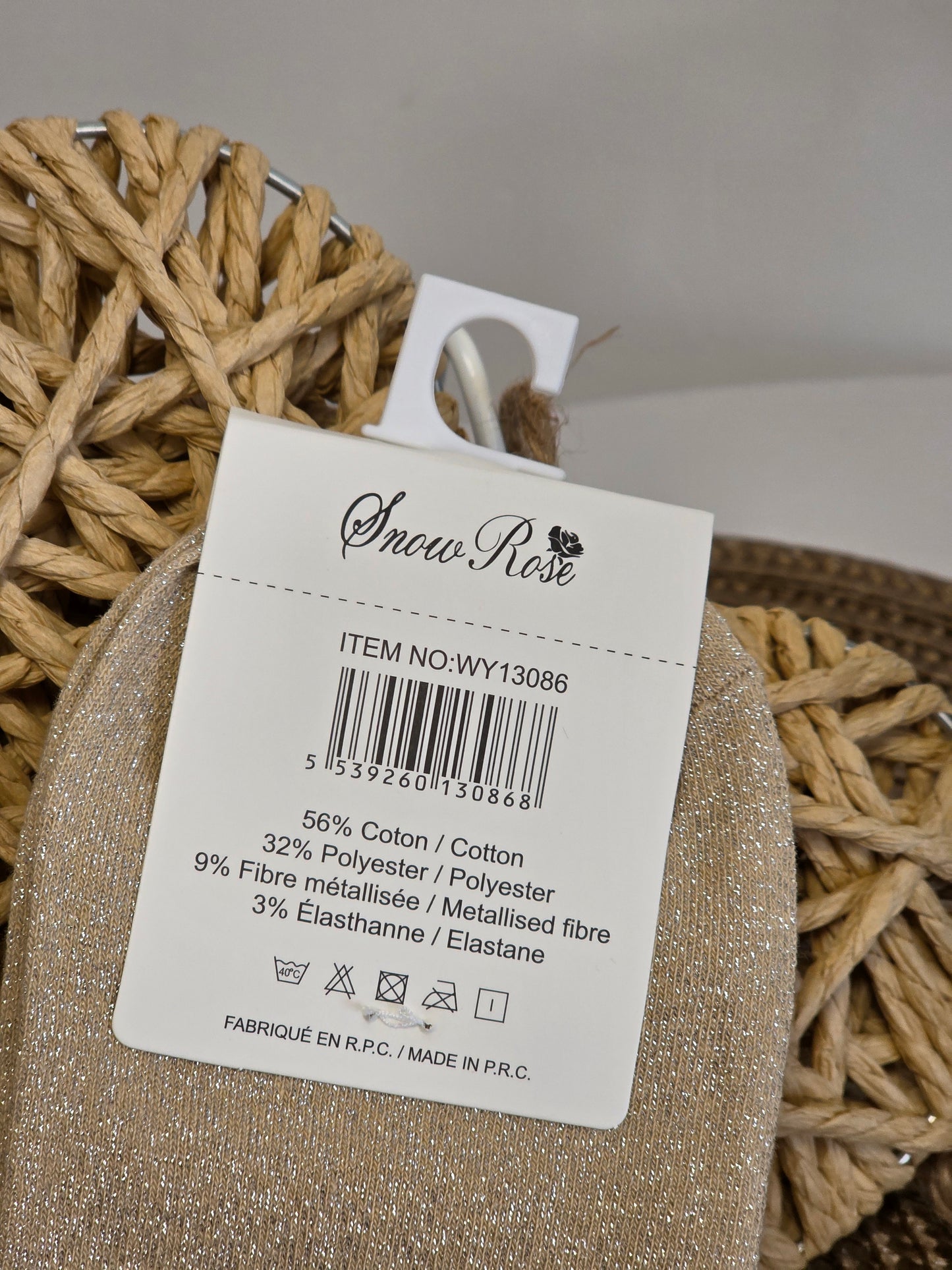 ROMANTIQUE - Chaussette à Paillette Beige