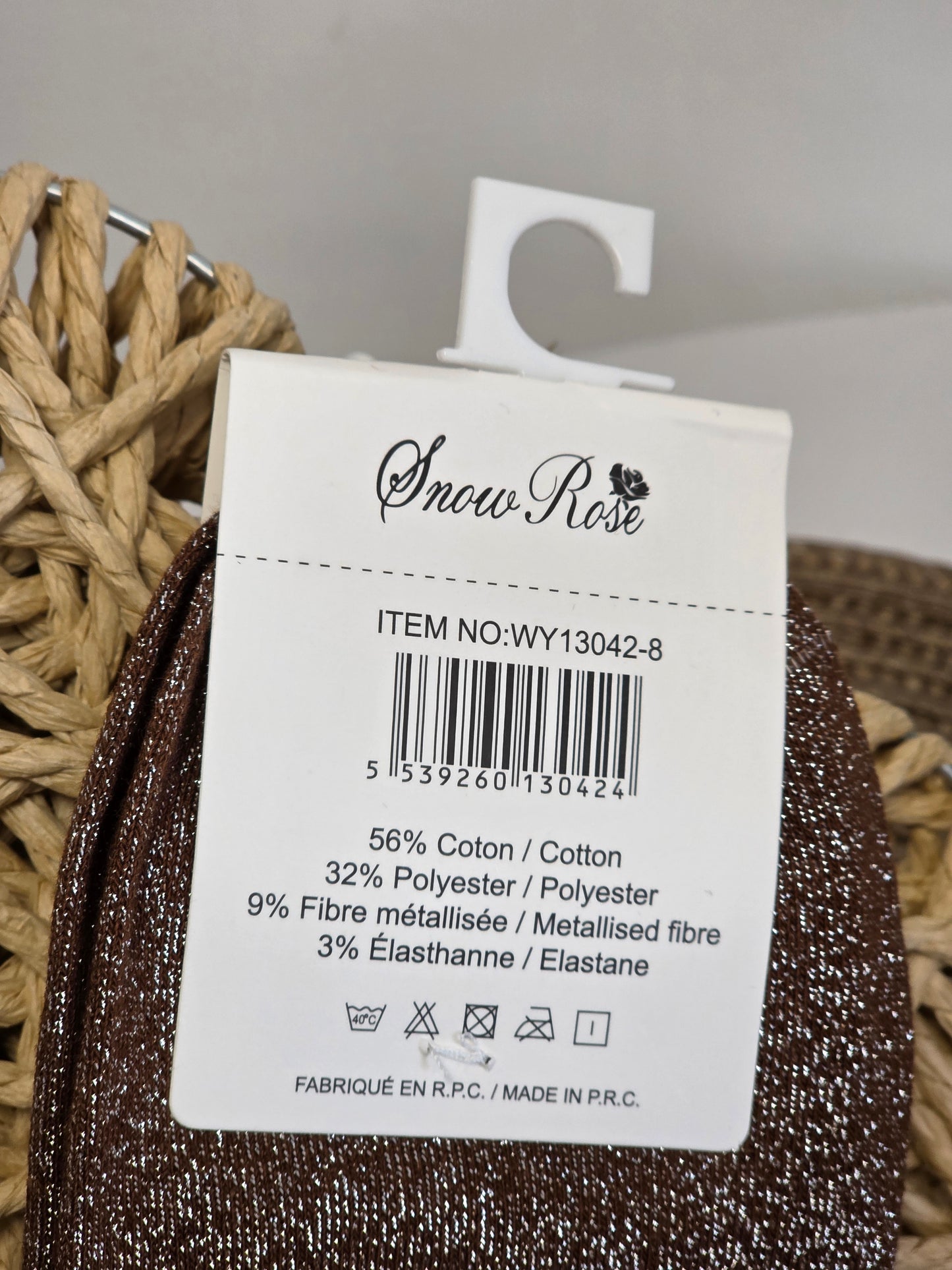 PIPELETTE - Chaussette à Paillette Marron