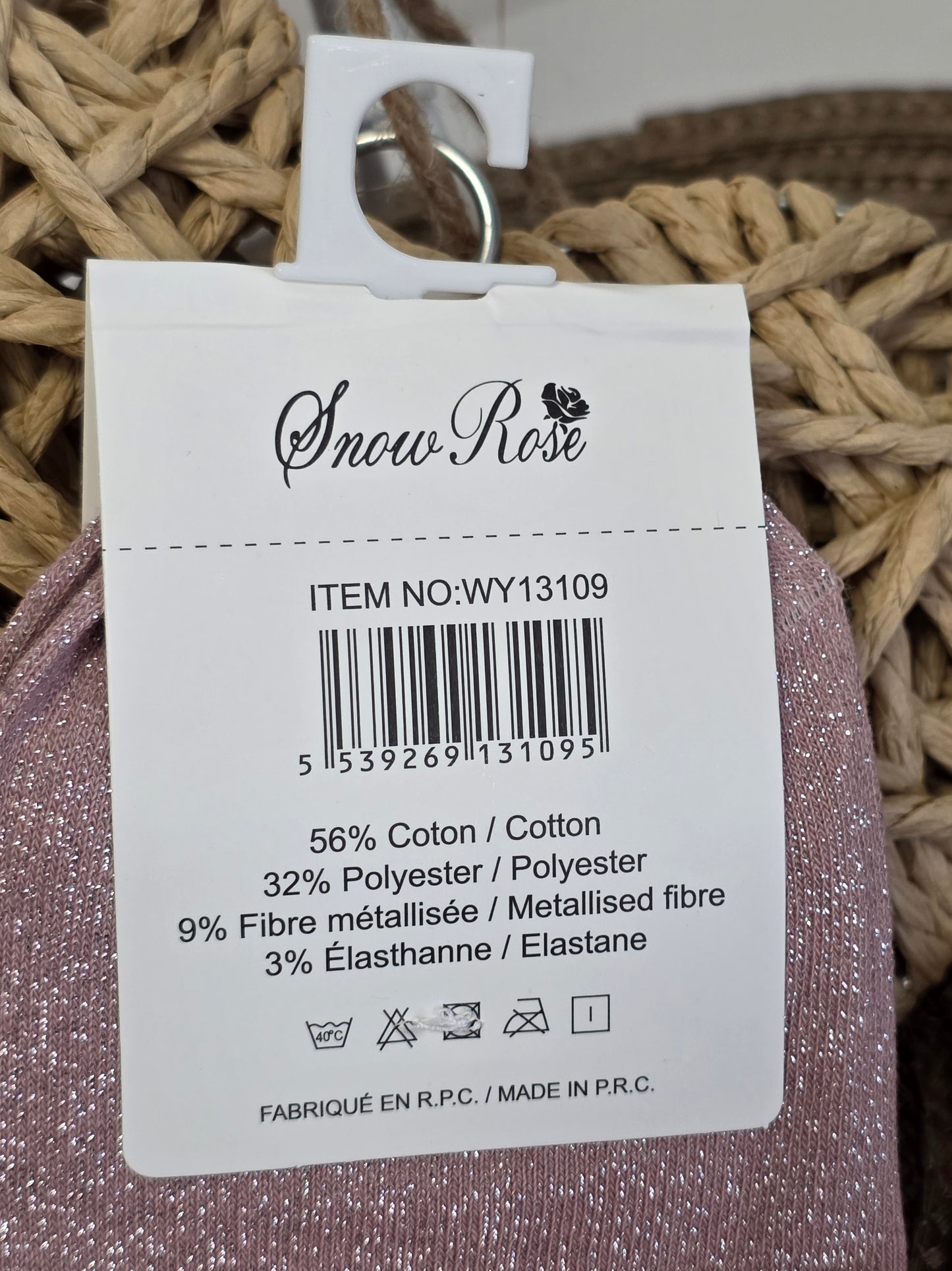 DYNAMIQUE - Chaussette à Paillette Vieux Rose